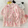 Pijama de Algodón Nube Tailandés para Mujer, Ropa de Casa de Manga Corta Estilo Coreano de Verano con Dibujos Animados Lindos, Conjunto de Dos Piezas al por Mayor