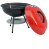 Churrasqueira Redonda Extra Grande Estilo Americano Churrasqueira de Maçã Esmaltada Churrasqueira de Acampamento Defumador Portátil para Exterior