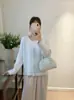 Cardigan de Punto Fino a Rayas para Mujer, Nuevo Estilo Otoño/Invierno 2026, Cuello Redondo, Suéter Abrigo Corto Suave y Elegante