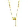 Tienda de Oro Mismo Estilo Dorado Antiguo Chapado en Oro Porcelana Azul y Blanca Trébol de Cuatro Hojas Collar, Pulsera de Turquesa de Lujo Ligero de Moda al por Mayor