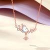 Collar Original Love Moonstone Caracol para Mujer Plata de Ley Oro Rosa Nicho Entrada Lujo Estilo ins Cadena Clavícula Regalo 520