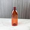 Venta directa de fábrica, botella triangular de jarabe de 100 ml con 20 dientes, color marrón, para reenvasado de líquidos prismáticos, para líquidos orales de mascotas, botella de enzimas.