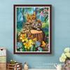 Pintura de diamantes DIY con mosaico de Amazon, gato de color, pintura de ladrillo de diamantes completa, punto de cruz, pintura decorativa, fabricantes transfronterizos, lote