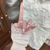 Flor de Estambre Azul Estilo Nuevo Chica Energética Ojo de Gato Uñas Portátiles Elegante Femenino Uñas Postizas Piezas de Uñas Terminadas Precio de Mayoreo