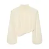 Ins ropa de mujer al por mayor estilo europeo y americano transfronterizo elegante blusa de gasa con hombreras y dobladillo abombado 1356598