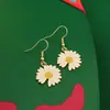 Pendientes de Aro con Margaritas Pequeñas de Moda Transfronteriza Europea y Americana, Pendientes Creativos Dulces de Girasol, Pendientes Sencillos y Versátiles de Venta Caliente
