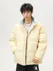 Chaqueta de Algodón con Cuello Alto Unisex Moda Color Blocking Tendencia Chaqueta Acolchada Adolescente Pareja Exterior Top Chaqueta