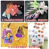Materiais DIY Feitos à Mão: Brincos, Filme Termoencolhível, Pingente de Chaveiro Encolhível Transparente Polido, Designs Brancos e Coloridos Pintados à Mão