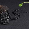 Colgante de cristal de obsidiana de imitación, marca Black Dragon, collar dominante para hombre, collar de cuentas de ágata para pareja, venta al por mayor