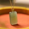 Xirui Ouro 18K incrustado Jade Natural Hetian Jade nada marca maré nacional estilo nacional temperamento presente pingente feminino