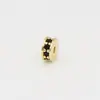 Chapado en Oro de 18K Diamantes de Colores Incrustados Cuentas Espaciadoras de Corte Recto Arandela Espaciadora Cuentas Espaciadoras de Agujero Pequeño Estrella Luna Wenwan Pulsera Hilo Manual DIY Accesorios para Enhebrar