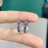 Fivela de ouvido de ametista natural pura roxo de sonho misterioso cristal limpo 3*3mm alta qualidade s925 prata esterlina cravação