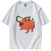 Camiseta Casual de Manga Corta para Mujer Chainsaw Man Verano