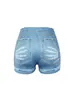 D9914 Amazon Quente Europeu e Americano Feminino Sexy Feminino Shorts Apertados Shorts com Estampa Jeans Calça Yoga