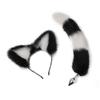 Sexy Treinamento SM Conjunto de Duas Peças Tiara Orelhas de Gato Plug Anal Cauda de Raposa Adereços Divertidos de Role-Playing para Mulheres