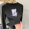 Camiseta de manga larga gruesa para niñas, nuevo estilo otoño/invierno 2026, capa base de forro polar para niños, top interior cálido para niñas