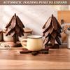 Posavasos de Hoja de Cerezo de Madera Maciza Sentido Avanzado Árbol de Navidad Mesa de Comedor Adornos para el Hogar Creativo Aislamiento Térmico Esterilla para Cazuela