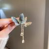 Broche de Letra Diamante Chapado en Oro Real Lujo Ligero Francés Alto Sentido Corsage Pecho a Presión Moda Antigua Media Joyería al por Mayor Mujeres