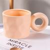 Taza Enorme Asequible Especial Patrón Martillado Taza para Desayuno Taza Diaria para Pareja Taza de Agua para Oficina Defecto Mínimo Macaron Simple