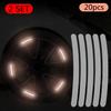20 pegatinas reflectantes para bujes de rueda de coche, pegatinas de advertencia para neumáticos, pegatinas tridimensionales 3D para coche, decoración personalizada y creativa.