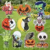 Placa para Pátio Externo Conjunto de Decoração de Halloween Abóbora Caveira Múmia Gato Festa ao Ar Livre Decoração de Gramado