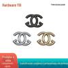 Acessórios de ferragem para bagagem fivela de metal com letra dupla para bolsa de joias fivela decorativa para roupas sapatos fivela decorativa de metal para bolsa feminina