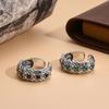 Anillo Nuevo Plateado Incrustado con Circonita Apertura Anillo Retro Viejo Anillo de Moda Tendencia Venta Directa de Fábrica
