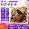 Bestseller transfronteiriço: Pintura de diamante de pérola e diamante de Halloween gato preto lua decoração de casa ornamento de janela arte DIY decoração