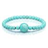 Amazon Transfronterizo Nuevo Pulsera de Piedra Ojo de Tigre de 6 mm 14 mm Turquesa Blanca Piedra Volcánica Pulsera Anti-Movimiento