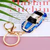 Colección de modelos de coche con incrustaciones de diamantes, llaveros de coche, metal, lindos, unisex, dijes para bolso, llavero, regalo creativo