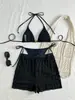 Comercio Electrónico Transfronterizo se Especializa en Suministrar Conjuntos de Bikini Sexy para Mujer al por Mayor Listos para Usar, Pantalones de Playa Casuales Semi-Transparentes de Nylon