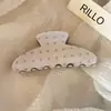 Presilha de Garra Estampa de Estrelas Névoa Leite Cor Clara Estilo Coreano Doce Versátil para o Dia a Dia Grande Presilha Bico de Pato Acessório para Cabelo Meio Preso feito de Acetato
