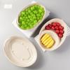 Caja de embalaje desechable para llevar Caja de comida rápida ovalada con tapa Caja de embalaje de tazón de pulpa de papel Caja de ensalada de frutas de rejilla simple y doble
