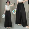 Pantalones Anchos de Algodón y Lino Estilo Bohemio para Mujer, Verano 2026, Pantalones Casuales Delgados de Cintura Alta Adelgazantes, Pantalones Largos Sueltos con Caída