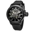 Reloj Forsining para Hombre Moda Casual Esqueleto Pulsera Estilo Reloj Mecánico Semi-Automático Correa Azul Negro