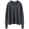Nuevo Suéter con Capucha de Cachemira Pura para Mujer Otoño/Invierno 2026 Color Sólido Tejido Sudadera con Capucha de Manga Larga