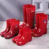 Botas de trabajo impermeables de media pantorrilla, sin forro, de malla, de secado rápido, color té, rojas para sitios de construcción, zapatos de caña alta para hombre, zapatos de goma antideslizantes, botines de lluvia
