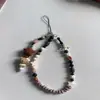 Ins Retro Marrom Estrela Couro Preto Kt Corrente para Pendurar Celular Corrente de Pulso DIY Chaveiro Câmera CCD Pingente de Bolsa