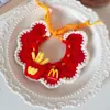 Chapéu Popular do McDonald's Walkie-Talkie para Pet Fantasia Gato Chapéu de Sol Vermelho Conjunto de Cachecol de Lã para Cachorro