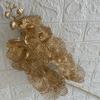 Abanico de Hojas de Hortensia Dorada Flor Artificial Decoración de Boda Cubo Hoja de Ginkgo Dorada Material de Flor de Planta Dorada