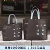 Bolsa Tote de Tecido Não Tecido Cor Café Latte, Bolsa Tote de Loja de Roupas, Logo Personalizado, Bolsa Tote Geral para Exposições Corporativas