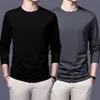 [Destacado] Camiseta de manga larga para hombre, adecuada para primavera y otoño, estilo casual, cuello redondo, corte holgado, transpirable, versátil y ligera, camiseta interior