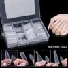 O molde transfronteiriço do prego do prego misturou o molde de cristal papel-livre 288PCS do prego da extensão 4 misturou o molde transparente do prego