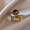 Anillo Ajustable Geométrico Cuadrado Exagerado Elegante de Gama Alta Versátil Nicho Europeo y Americano Maillard