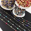 Accesorios para Joyería DIY Cadena Conserva Color Cobre Puro 3mm Cuadrado Cristal Cuentas de Cobre Cadena Hecha a Mano Cadena para Colgar Ropa