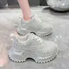 Moda y Versátiles 2026 Otoño-Primavera Nuevos con Cordones Suela Gruesa que Aumenta la Altura Completamente Tachonados Casuales para Mujer Zapatos tipo "Dad" con Pedrería