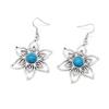 Brincos de Estilo Étnico Novos da Amazon Transfronteiriços Europeus e Americanos Turquesa Brincos de Flor Vintage Brincos Boêmios