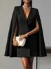Manto Echarpe Transfronteiriço Europeu e Americano Cor Sólida Terno Vestido para Mulheres, Outono Dupla Face Roupa Feminina 2026 Cor Damasco