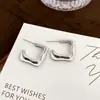 Pendientes Cuadrados de Metal con Forma de C Transfronterizos, Diseño de Moda de Alta Gama, Pendientes de Lujo Nicho, Accesorios para Orejas Estilo Ins Minimalista al por Mayor