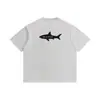 Camiseta de Manga Curta Rumeng Verão Novo Estilo Estampa de Baleia Bordada para Homens, Caimento Solto, Versátil, Fresca e Protetora do Sol, Gola Redonda, Camiseta da Moda